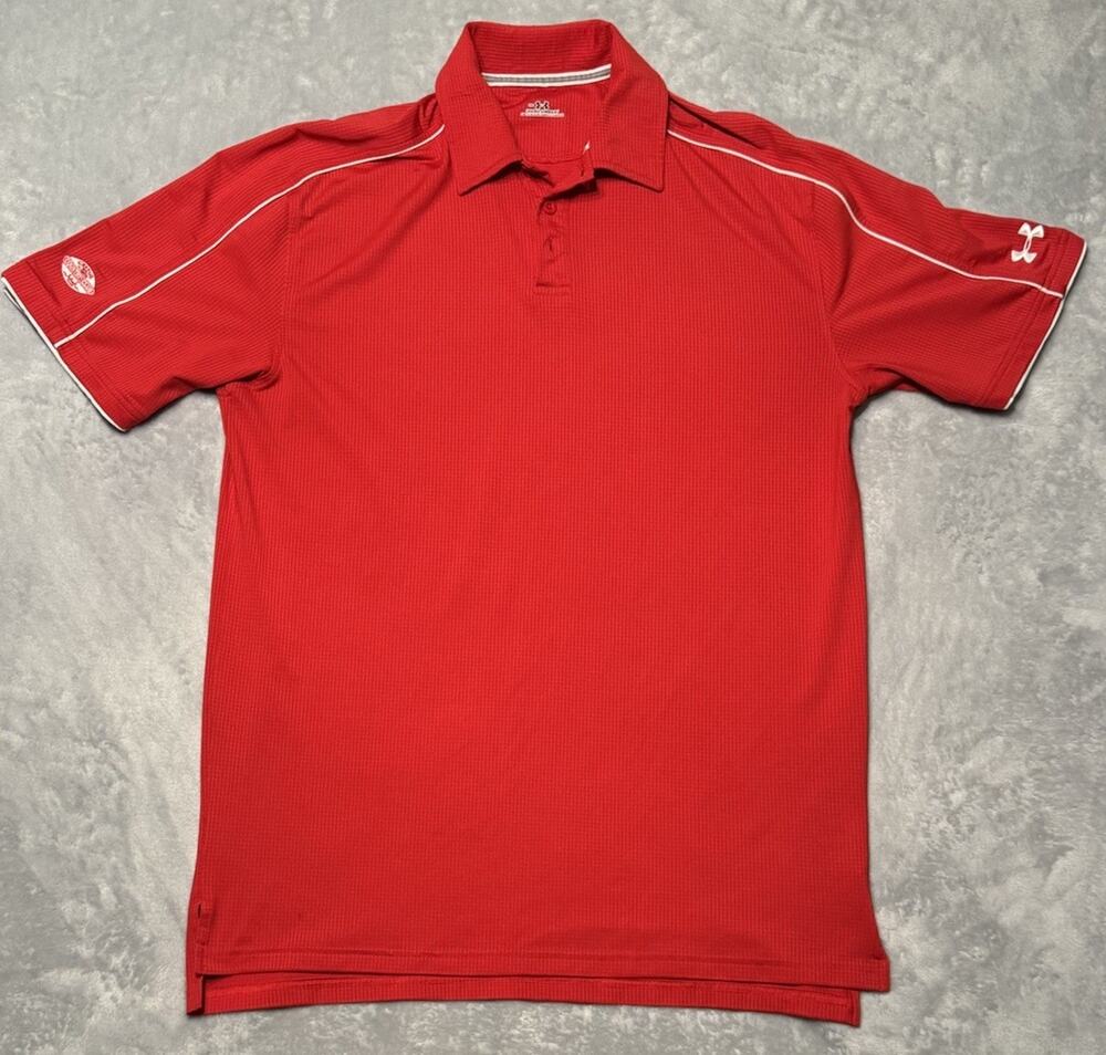 Under Armour Polo Shirt Medium Red Greene Country Club Short Sleeve Men Stitched